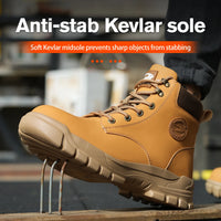 High-top PU anti-smash anti-puncture breathable safety shoes