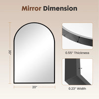 JHK 26"x38" Arched Metal Framed Bathroom Mirrors for Wall  Hanging Mirror Glass Mirror Modern Wall Decor For Bedroom Entryway