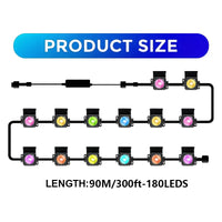 300FT Permanent Outdoor RGB Lights IP67 Waterproof Smart Eave Light DIY Scenes for House Roof Decor Christmas Holiday Daily