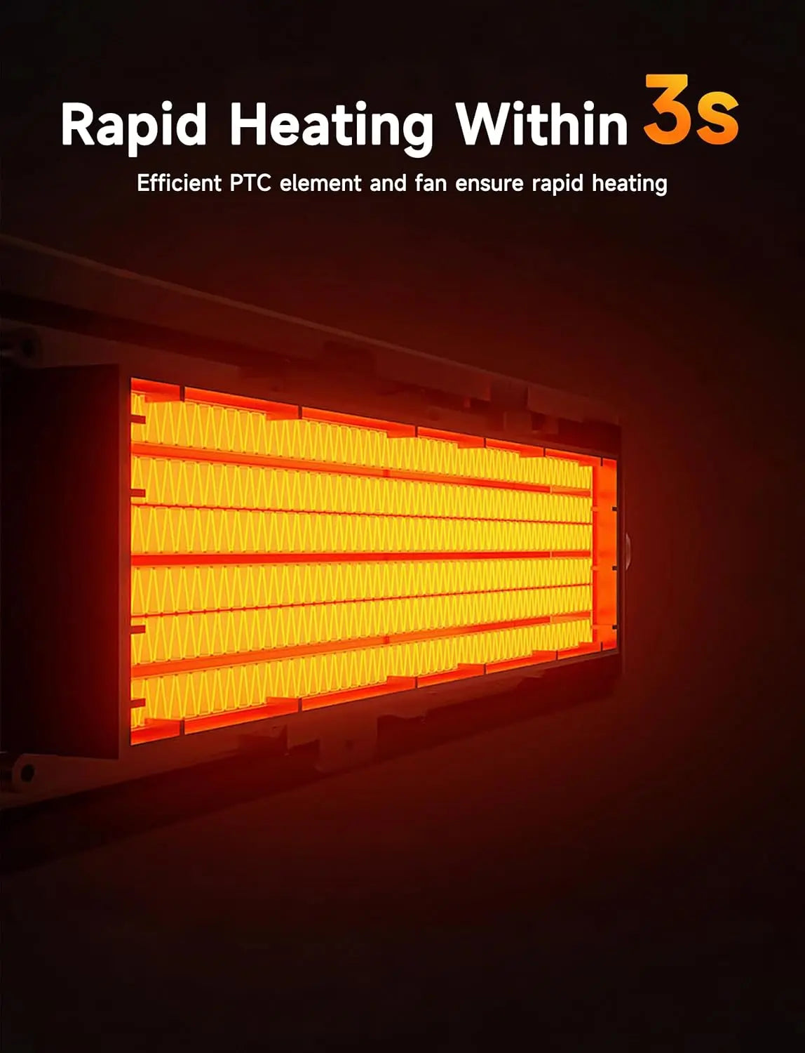 Portable Mini Electric Heater with Realistic Flame Effect, 600W, Fast Heating for Office, Bedroom, Black