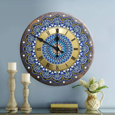 Diamond Painting Antique Clock Partial Special Drill Mosaic Wall Art Picture of Rhinestone Metal Picture Home Decoration