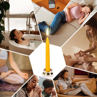 20-Minute Dripless Beeswax Candles, Set of 20 with Brass Holders for Meditation and Relaxation