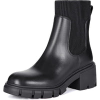 Women's Chelsea Boots Fashion Slip on Platform Ankle Boots Lug Sole Chunky Booties