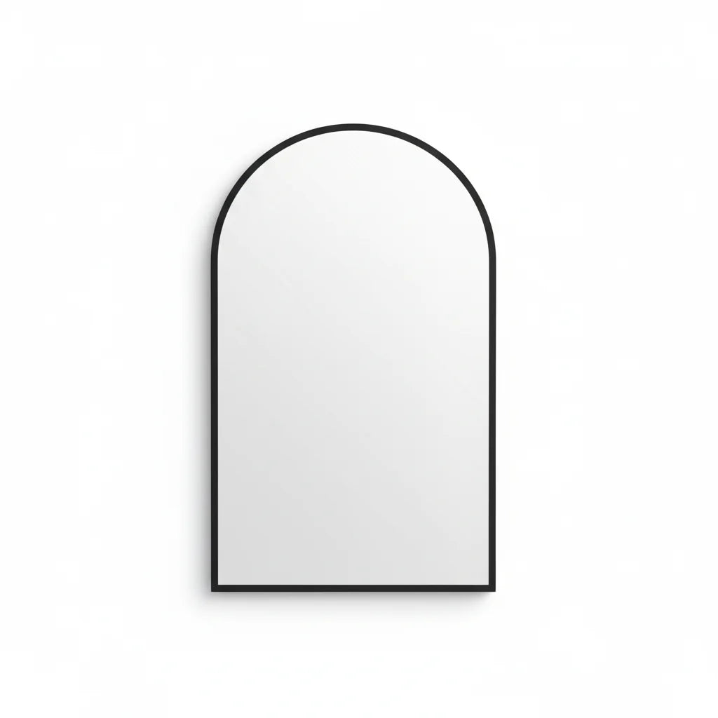 20x30 Arched Black Wall Mirror, Elegant Decor for Bathroom Entryway or Living Room Everyday Use