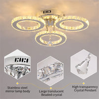 Modern Pendant Light Led Crystal Ring Ceiling Lamp Living Dining Room Chandelier Lustre Bedroom Luxury Home Decor Fixture Lumina