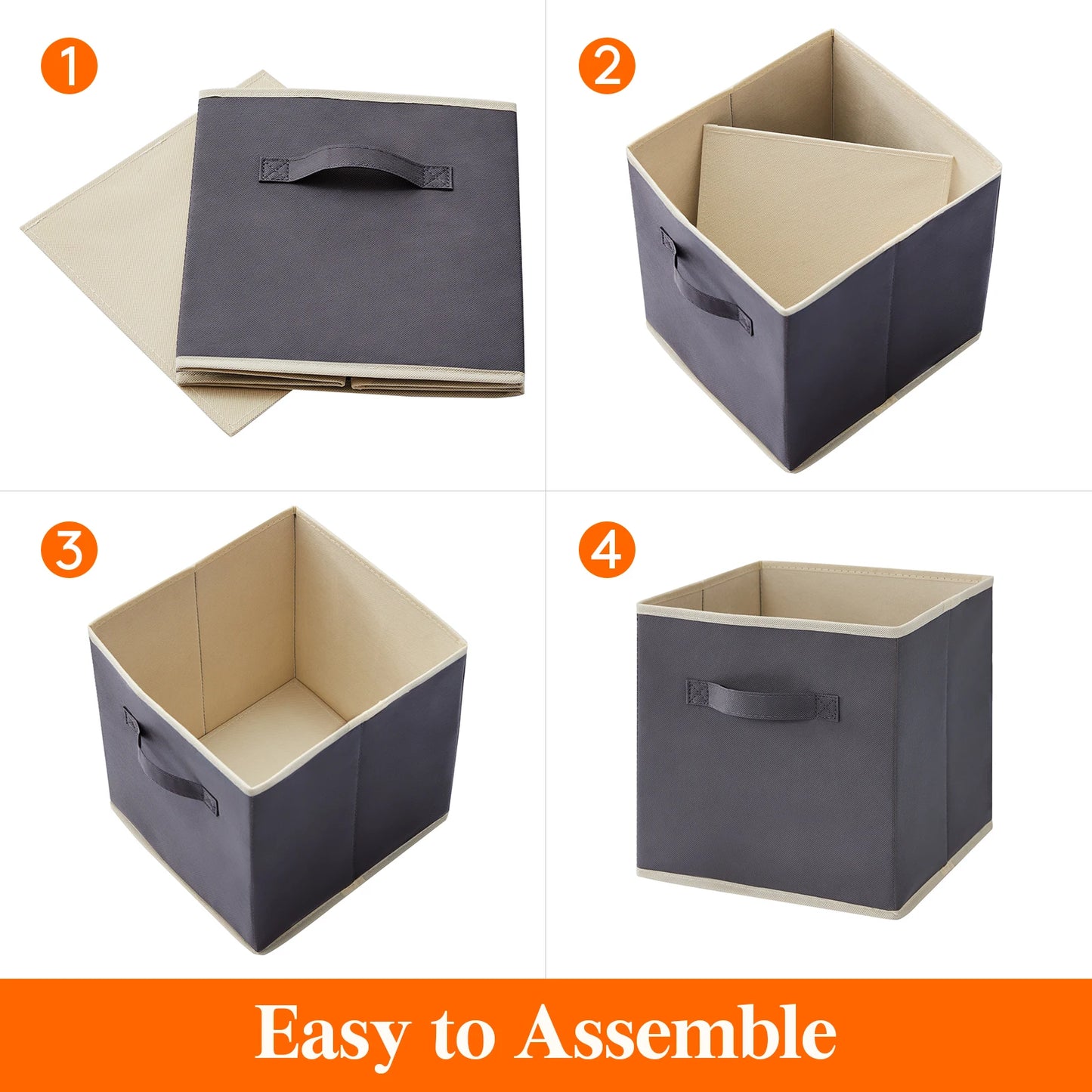8-Pack 11/13 Inch Cube Storage Bins, Foldable Fabric Storage Baskets with Handles for Shelves, Closet, Home Organization