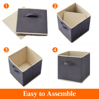 8-Pack 11/13 Inch Cube Storage Bins, Foldable Fabric Storage Baskets with Handles for Shelves, Closet, Home Organization