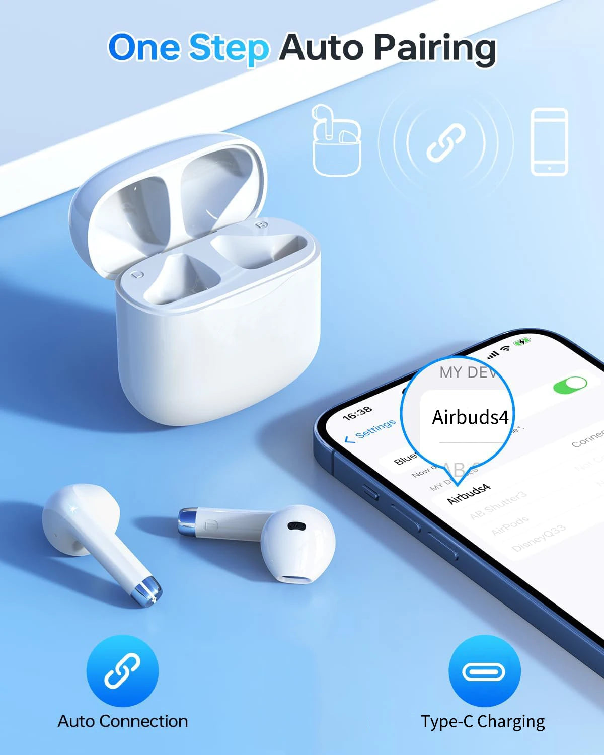 Pods (3rd Generation) Bluetooth Wireless Ear Buds With USB-C Charging, Adaptive Audio,TWS Personalized Spatial Audio