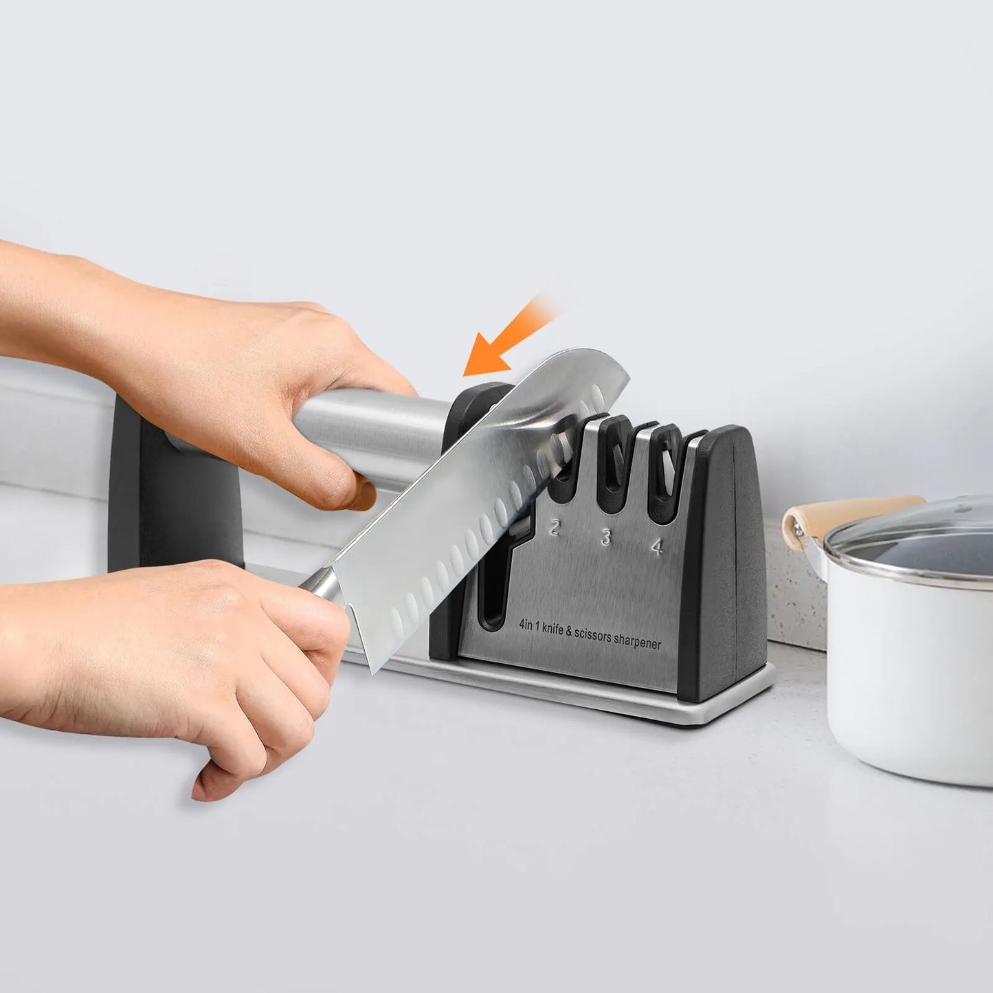 4 Stage Knife Sharpener Professional Ceramic Tungsten Kitchen Sharpening Tool