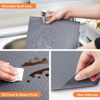 1pc Drawer and Shelf Liner for Kitchen Cabinet Non-Adhesive Non-Slip Waterproof Shelf Liner Easy to Clean for Shelves, Desks