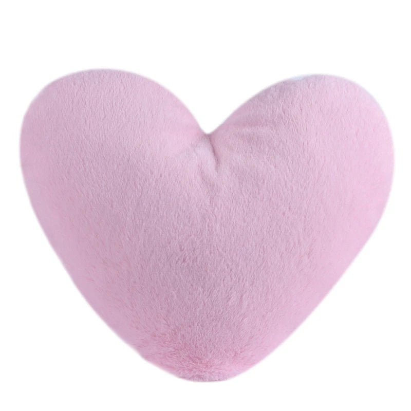 Faux Rabbit Fur Heart Pillow Decorative Pillows Plush Love Heart Shaped Fluffy Throw Pillow Cushion Valentine's Day Gifts 12/17"