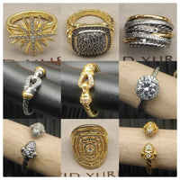 2025 Christmas New DY Jewelry Couple Trend Fashion Temperament Spiral Design Colored Crystal Ring for Men and Women To Wear