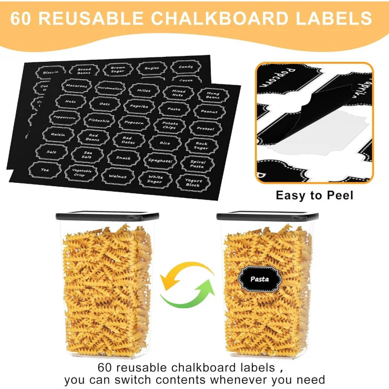 Food Storage Containers with Lids 26 Pack, Kitchen and Pantry Organization Set