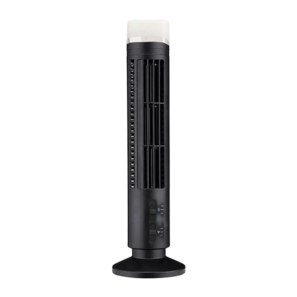 LED Tower Fan Bladeless Cooling Fan 2 Gear Speed Stand Up Tower Fan Portable Electric Floor Fan for Living Room Bedroom