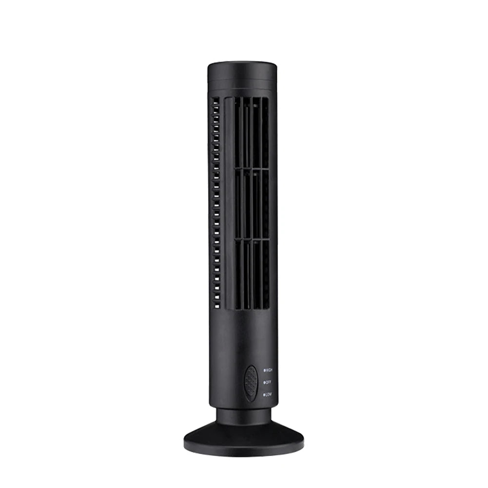 LED Tower Fan Bladeless Cooling Fan 2 Gear Speed Stand Up Tower Fan Portable Electric Floor Fan for Living Room Bedroom