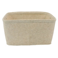 Medium Felt Storage Basket Rectangle Toy Organizer Home Office Library Soft Sturdy Lightweight Faux Leather Handles Easy Clean