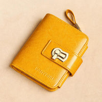 Fashion Women's Wallet Small Zipper Card Holder Coin Bag Large Capacity Cowhide Genuine Leather Purse for Girls Birthday Gifts