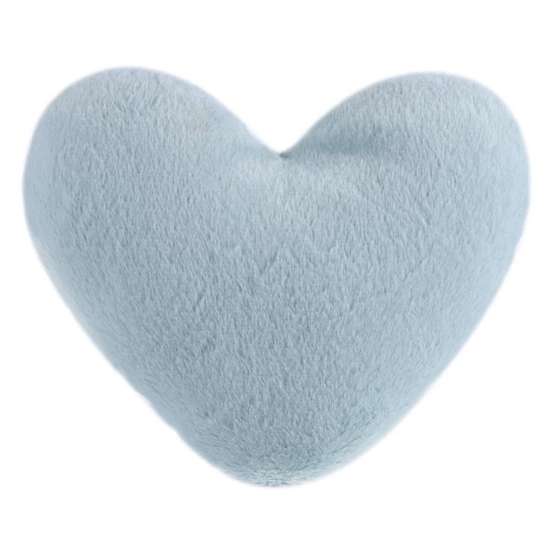 Faux Rabbit Fur Heart Pillow Decorative Pillows Plush Love Heart Shaped Fluffy Throw Pillow Cushion Valentine's Day Gifts 12/17"