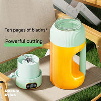 40oz USB-C Rechargeable Green Juicer Blender - Portable Smoothie Maker for Shakes, Juices, Dual Lids, Silicone Straw, Easy Clean