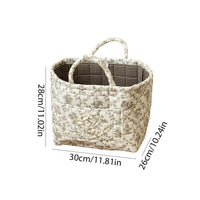 Laundry Storage Baskets Fabric Pastoral Debris Organizing Bag with Handle Washable Clothes Hamper for Office Home Bedroom Clothe