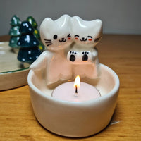 Cat/Dog/Rabbit/Fox Animal Candle Holder Warming Paws Candlestick Holder Cute Candlestick Lamp Holder Cartoon for Home Decor