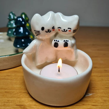 Cat/Dog/Rabbit/Fox Animal Candle Holder Warming Paws Candlestick Holder Cute Candlestick Lamp Holder Cartoon for Home Decor