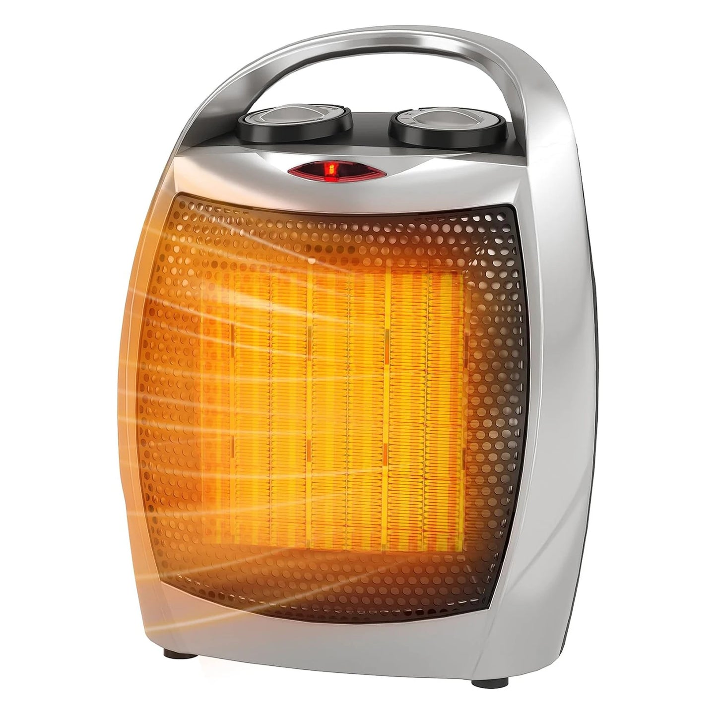 Portable Ceramic Heater & Fan 1500W/750W Thermostat Safe Quiet Heating&Cooling for Rooms up to 200Sq Ft for Office Desk Bedroom