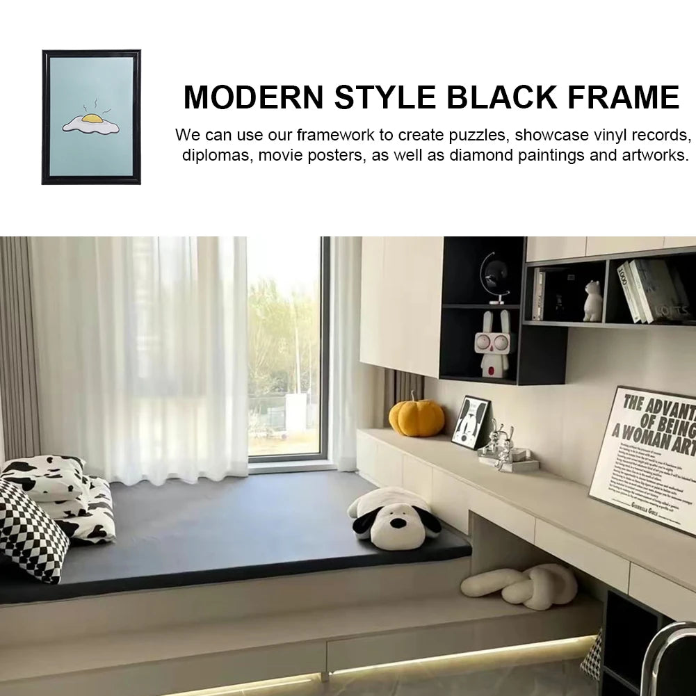 Gallery Photo Frame Modern Certificate Document Frame Multi-purpose Black Border for Wall Tabletop Display