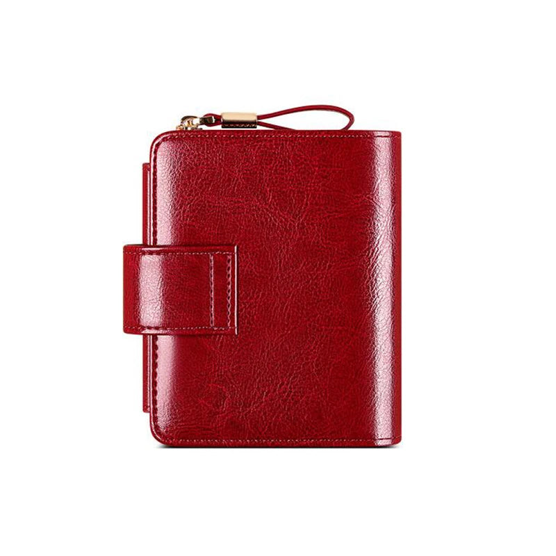 Fashion Women's Wallet Small Zipper Card Holder Coin Bag Large Capacity Cowhide Genuine Leather Purse for Girls Birthday Gifts