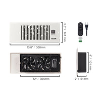 SucceBuy Booster Fan 4x12in Duct Fan 100CFM 10 Adjustable Speeds with LCD Smart Controller for Wall and Floor