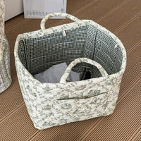 Laundry Storage Baskets Fabric Pastoral Debris Organizing Bag with Handle Washable Clothes Hamper for Office Home Bedroom Clothe