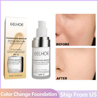 Color Changing Liquid Foundation Moisturizing Female Makeup Products Waterproof No Creasing No Separation Lightweight Concealer