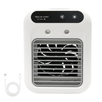 Portable USB Mini Air Conditioner Fan with 2 Speeds, Touch Control & Mist Spray for Office & Dorm, Fast 3-Second Cooling