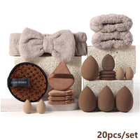 20/40pcs Makeup Brush And Sponge Set Professional Makeup Brush Set Triangle Powder Puff Clean Powder Puff Makeup Tool Set