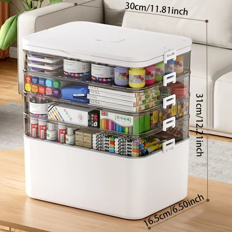 Large Organizer Capacity Classification Transparent Water-Resistant Storage Box -for Household Items Medication Container