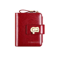 Fashion Women's Wallet Small Zipper Card Holder Coin Bag Large Capacity Cowhide Genuine Leather Purse for Girls Birthday Gifts