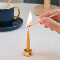 20-Minute Dripless Beeswax Candles, Set of 20 with Brass Holders for Meditation and Relaxation