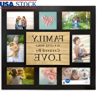 8 Opening Sentiment Picture Frame Black Collage Family Love MDF Wall Decor Perfect Home Office Gift