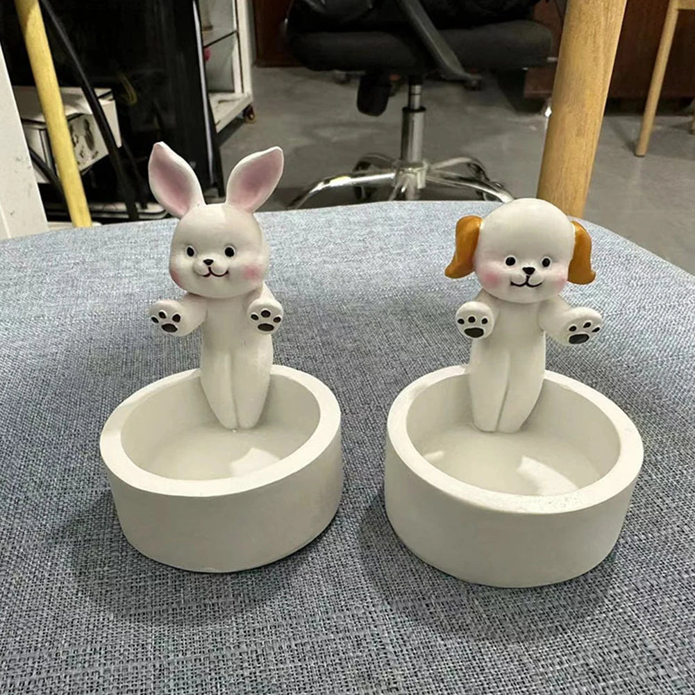 Cat/Dog/Rabbit/Fox Animal Candle Holder Warming Paws Candlestick Holder Cute Candlestick Lamp Holder Cartoon for Home Decor