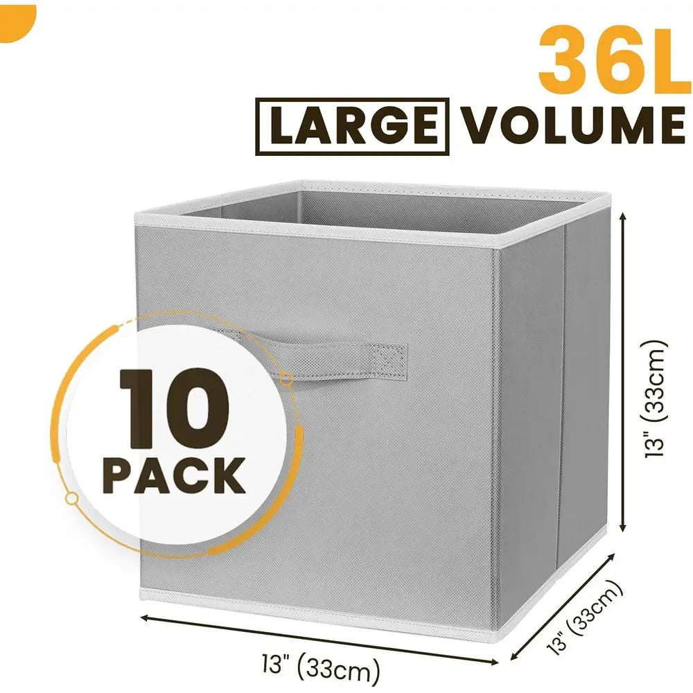 Large Storage Cubes, 13x13 Cube Storage Bins, Collapsible Storage Bins, Dual Handles, Cube Baskets, Shel, Closet Organizers, Sto