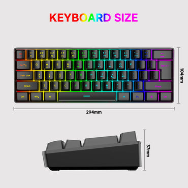 Wired Keyboard Mechanical Feel 61 Keys Usb Wired Gaming RGB Backlit Keyboard PC Gamer Accessories for Computer Gamers Ofiice