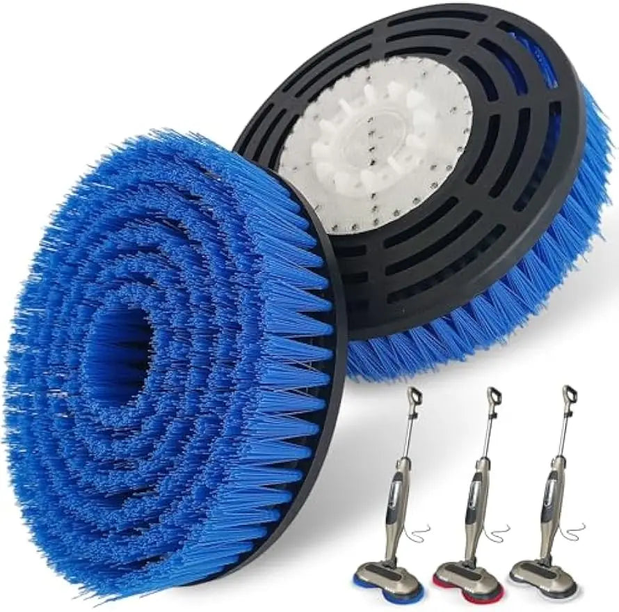 2 Pack Upgraded Steam Mop Replacement Brush Heads for Deep Cleaning and Polishing Hard Floors
