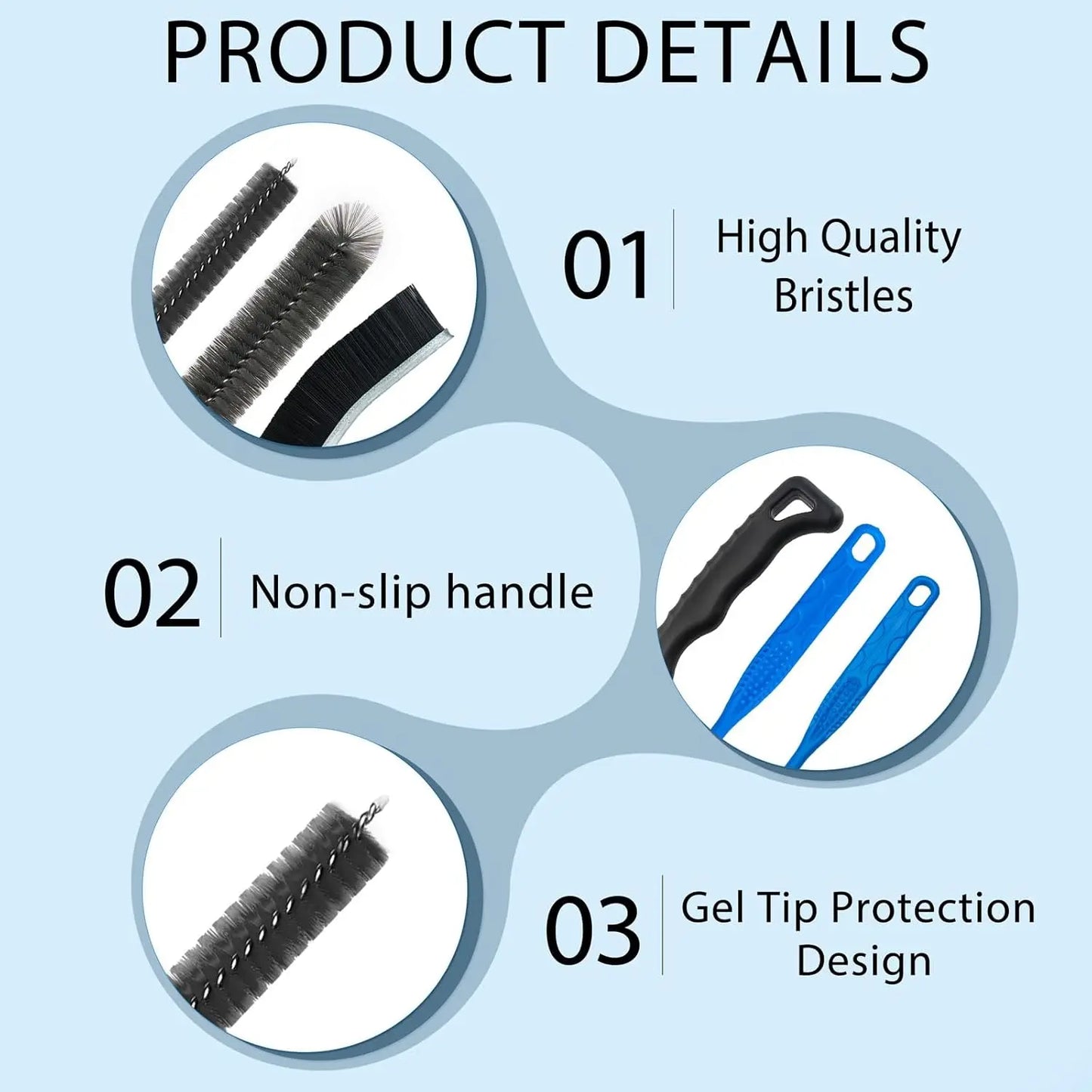 Flexible Appliance Cleaning Brush Set with Long Handle for Refrigerator Coils, Dryer Vents, and Hard-to-Reach Areas