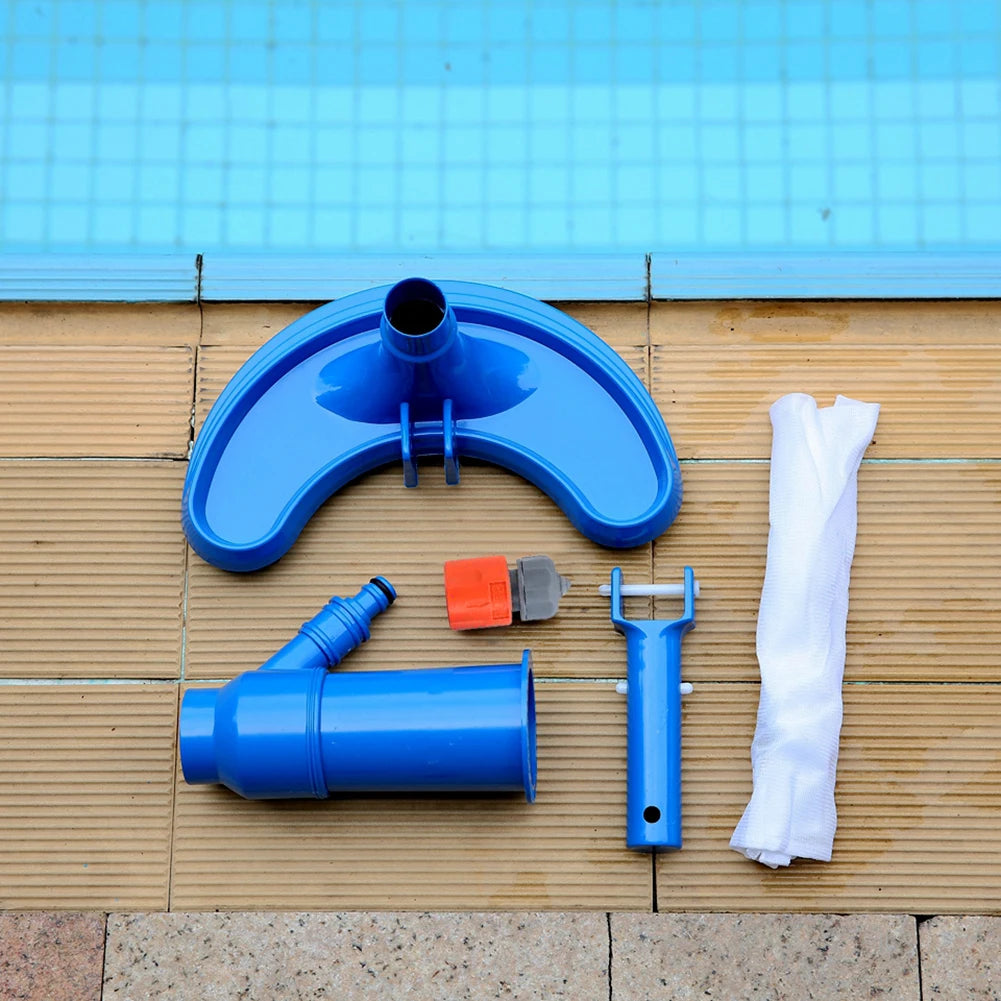 Professional Pool Cleaning Suction Set with Brush Multipurpose Pool Vacuum Suction Head Lightweight EU Plug for Spa Water Park