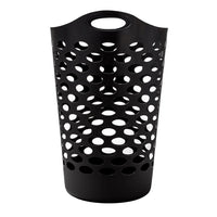 2 Pack Flexible Laundry Hamper with Carrying Handles Round Shape Durable Plastic Organizers Clothes Storage Ventilated Design