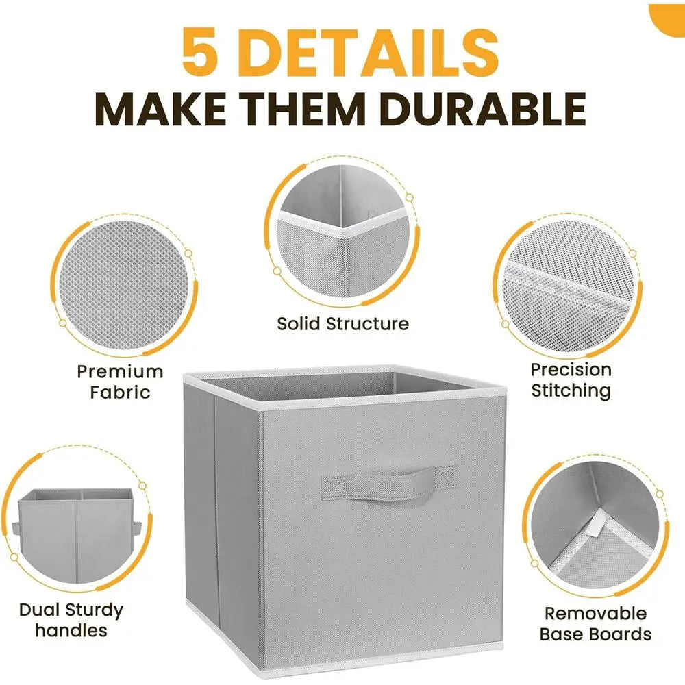 Large Storage Cubes, 13x13 Cube Storage Bins, Collapsible Storage Bins, Dual Handles, Cube Baskets, Shel, Closet Organizers, Sto