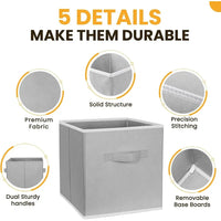 Large Storage Cubes, 13x13 Cube Storage Bins, Collapsible Storage Bins, Dual Handles, Cube Baskets, Shel, Closet Organizers, Sto