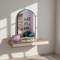 20x30 Arched Black Wall Mirror, Elegant Decor for Bathroom Entryway or Living Room Everyday Use