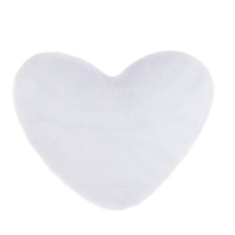 Faux Rabbit Fur Heart Pillow Decorative Pillows Plush Love Heart Shaped Fluffy Throw Pillow Cushion Valentine's Day Gifts 12/17"