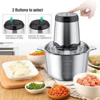 110V Stainless Steel Food Chopper 2L Capacity Fully Automatic Meat Grinder Kitchen Utensils Appliance Adjustable Food Processor